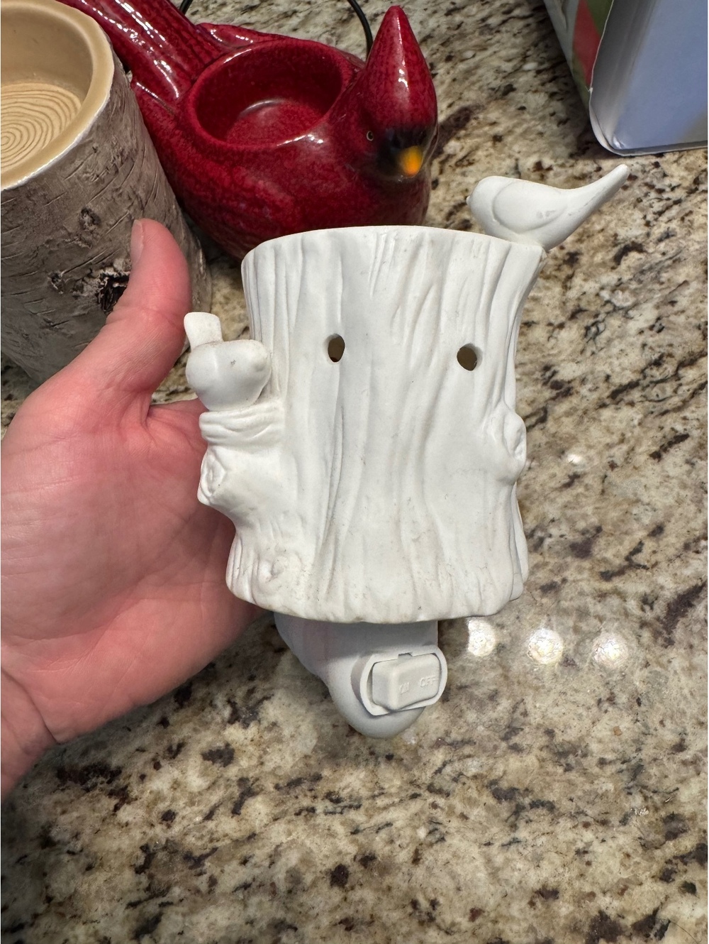 Scentsy White Tree Trunk Bird Plug In